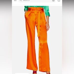 L'AGENCE Vibrant Orange Wide-Leg Pants